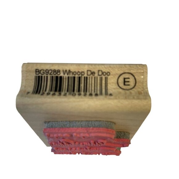 Rubber Stamp Mounted Whoop dee do la tee dah happy happy kiss kiss - Picture 3 of 3